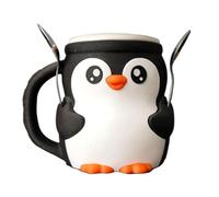 Harewtwy Penguin Pint Holder for Ice Cream with Spoon Slot, Reusable Cute Penguin Cozy with Antifreeze Handle