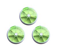 Harewtwy Pill Box, 7 Day Pill Dispenser, Round Pill Box, Mini 7 Day Circular Shape Rotary Style Pill Cases Green