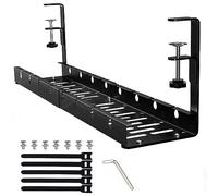 Harewtwy Punch-Free Retractable Under-The-Desk Wire Rack Desk Wire Manager Wire Slot Plug-in Wire Storage Rack Wire Storage Rack
