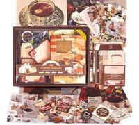 Harewtwy Scrapbooking Kit, Perfect for -Scrapbooking Materials, Planner DIY Art Crafts Coffee Bazaar