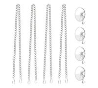Harewtwy Stained Glass Window Hanging Chain with Suction Cup Hooks, 4 Pcs 20 Inch Picture Hanging Chain Sunshine Catcher