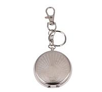 Harewtwy Stainless Steel Portable Circular Ashtray (With keychain)-Silver Random pattern