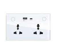 Harewtwy Tuya Smart Wall Socket with USB-C with USB Type-C UK Smart Plug Smart Life with Timing Smart Home Work with APP Home B UK Plug