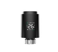 Harewtwy Tuya Smart ZigBee Radiator Actuator TRV Programmable Thermostatic Radiator Valve App Remote Easy Install Black