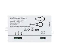 Harewtwy Tuya WiFi Smart Switch Energy-Saving Feedback Status Multiple-Control DIY Timer 1CH 7-32V USB 5V 2.4G WiFi Home Automation Module for Home IFTT