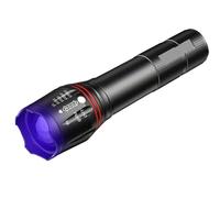 Harewtwy UV Flashlight 395nm LED Rechargeable Zoomable Light for Pet Stain Detector Tools Lantern Money Fluorescent Detector
