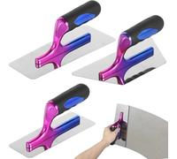 Harewtwy Venetian Plaster Finishing Tools - Ergonomic Handle 3 Piece Plaster and Drywall Spatula Kit for Artists