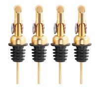 Harewtwy Weighted Stainless Steel Pourers, Auto Flip Olive Oil Dispenser Spout, Balsamic Vinegar Pour Spouts 4Pcs