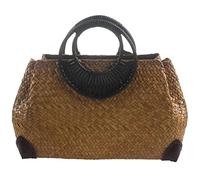 Harewtwy Women Straw Bags Female Bamboo Summer Beach Weave Handbag Lady Handmade Vintage Wood Handle Bag Travel Knitted Bags