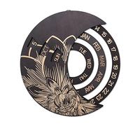 Harewtwy Wooden Round Calendar Wooden Wall Calendar Wall Hanging Crafts Decorative Handicraft Decoration-B