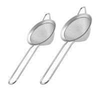Harewu 2 Pack Fine Mesh Strainer, Small Stainless Steel Sieves with Handles, for Steeping Loose Leaf Tea, Straining Cocktail, Juice and Sifting Flour, Powdered Sugar (2pcs-Conical)