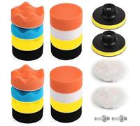 Harewu 22 Pcs Polishing Pads Kit,3 Inch Sponge Buffing Pads,Buffer for Car Detailing, Polishing Wheel for Drill,Car Buffer Polisher Kit Drill Buffing Kit for Car Polishing, Waxing, Sealing Glaze