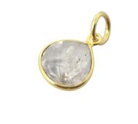 Harfi 18ct Gold Plated Herkimer Diamond Heart Charm