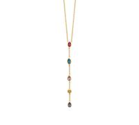 Harfi 18ct Gold Plated Multi Colour Gemstone Necklace