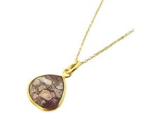 Harfi 18ct Gold Plated Pink Tourmaline October Birthstone Fine Necklace