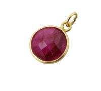 Harfi 18ct Gold Plated Round Ruby July Birthstone Pendant