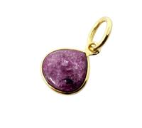 Harfi 18ct Gold Plated Ruby Heart Charm Pendant
