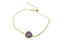Harfi 18ct Gold Vermeil Plated Adjustable Amethyst February Birthstone Bracelet