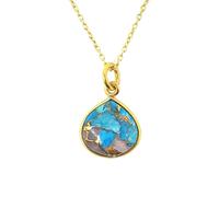 Harfi 18ct Gold Vermeil Plated Opal & Turquoise Necklace