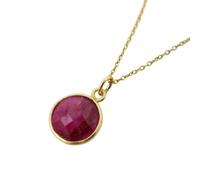 Harfi 18ct Gold Vermeil Plated Round Ruby Necklace