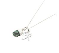 Harfi 925 Sterling Silver Initial And Crystal Necklace - 8. Peridot - August - 8. Peridot - August