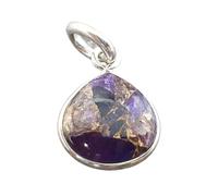 Harfi 925 Sterling Silver Round Bezel Pendant Amethyst