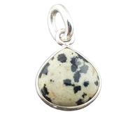 Harfi 925 Sterling Silver Round Bezel Pendant Dalmatian