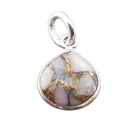 Harfi 925 Sterling Silver Round Bezel Pendant Opal