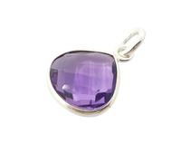 Harfi Amethyst February Birthstone Silver Heart Pendant