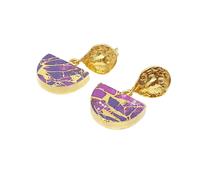 Harfi Amethyst February Birthstone Statement Earrings