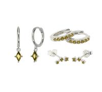 Harfi August Birthstone Peridot Sterling Silver Earrings Gift Set For Her