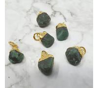 Harfi Bell Birthstone Pendant Charms - Raw Emerald - May - Raw Emerald - May