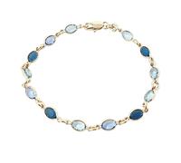 Harfi Blue Crystal Multi Gemstone Gold Plated Bracelet