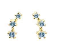Harfi Blue Topaz December Birthstone Climber Stud Earrings