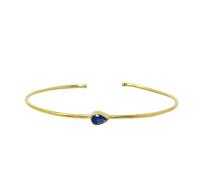 Harfi Blue Topaz December Birthstone Gold Plated Bangle