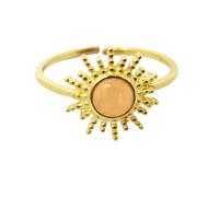 Harfi Citrine November Birthstone Sun Gold Plated Ring