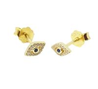 Harfi Dainty Evil Eye Gold Plated Minimalist Stud Earrings