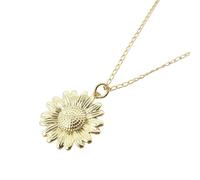 Harfi Dainty Sun Flower Leo Birth Flower Charm Gold Plated Necklace