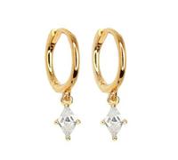 Harfi Delicate Dangle Diamond April Birthstone Hoop Earrings