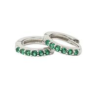 Harfi Emerald May Birthstone Small Silver Huggie Hoops