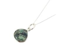 Harfi Emerald May Birthstone Sterling Silver Necklace