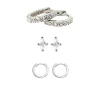 Harfi Everyday April Birthstone Diamond Sterling Silver Earrings Gift Set