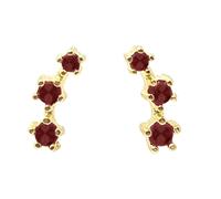 Harfi Garnet January Birthstone Climber Stud Earrings
