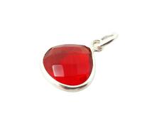 Harfi Garnet January Birthstone Sterling Silver Heart Pendant