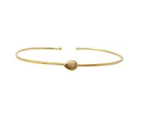 Harfi Gold Plated Elegant Citrine November Birthstone Bangle