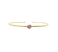 Harfi Gold Plated Minimalist Ruby July Birthstone Bangle