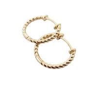 Harfi Gold Plated Thin Twisted Rope Hoop Earrings