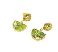 Harfi Hammered Peridot August Birthstone Earrings