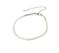 Harfi Herringbone Snake Chain Silver Minimalist Bracelet