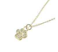 Harfi Mini Dog Cat Paw Print Charm Gold Plated Necklace